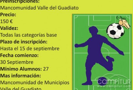 La Mancomunidad de Municipios Valle de Guadiato organiza un curso de monitor de fútbol 