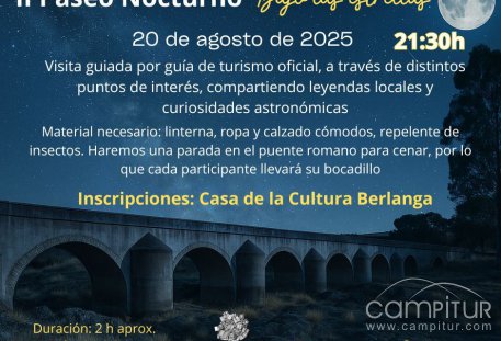 Berlanga organiza su II Paseo Nocturno “Bajo las estrellas” el 20 de agosto